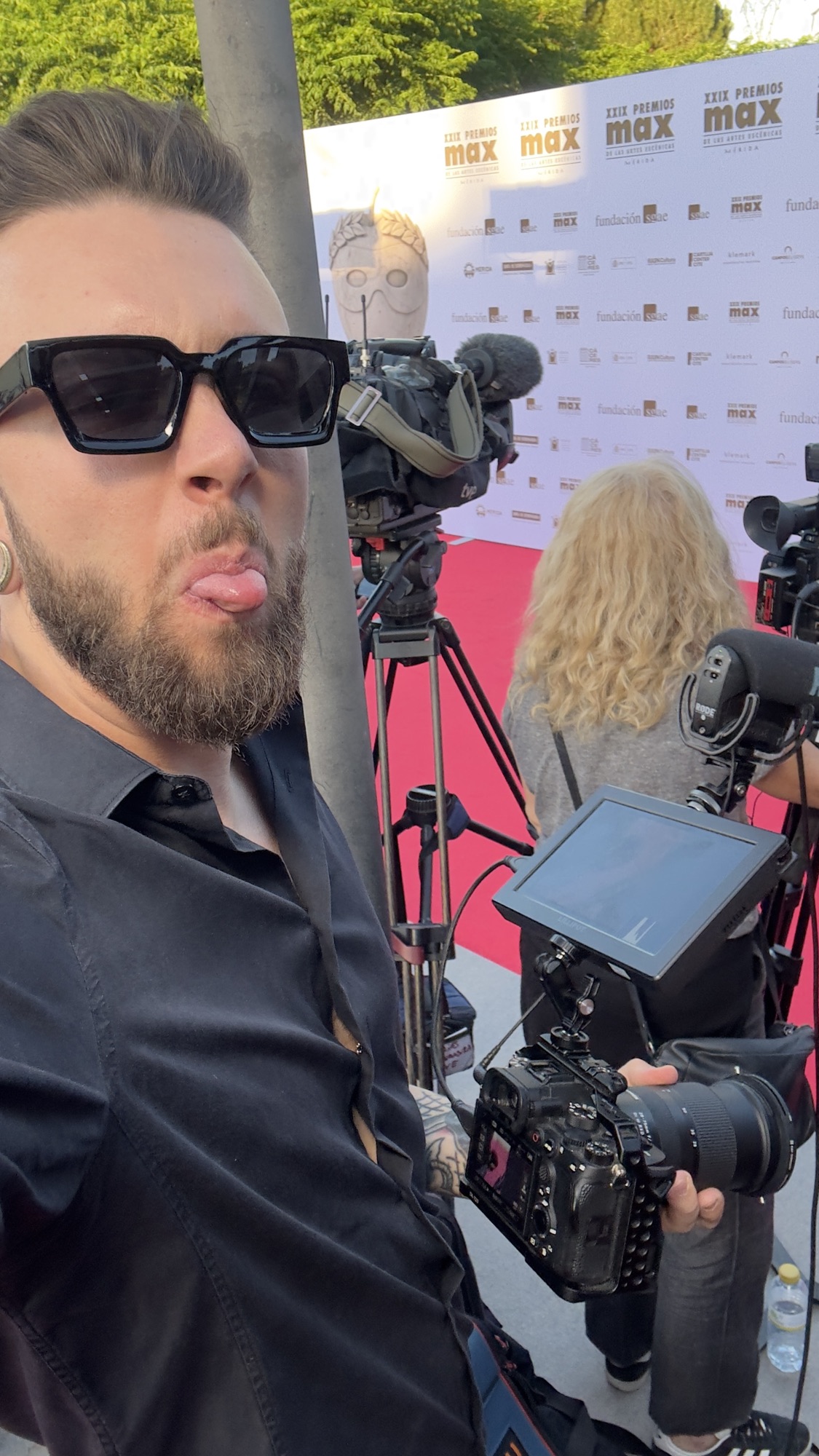 Alfombra roja, cámaras de televisión